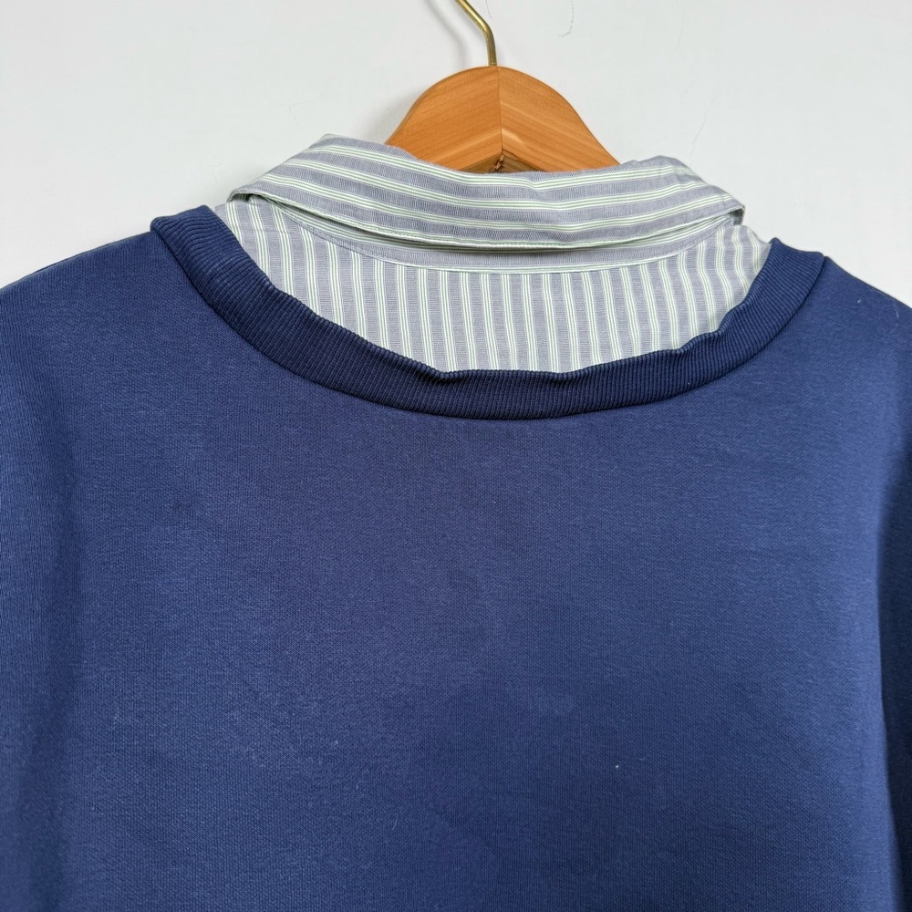 Maeve Layered Oversized Twofer Cotton Blend Sweatshirt, Size M - Picture 9 of 14